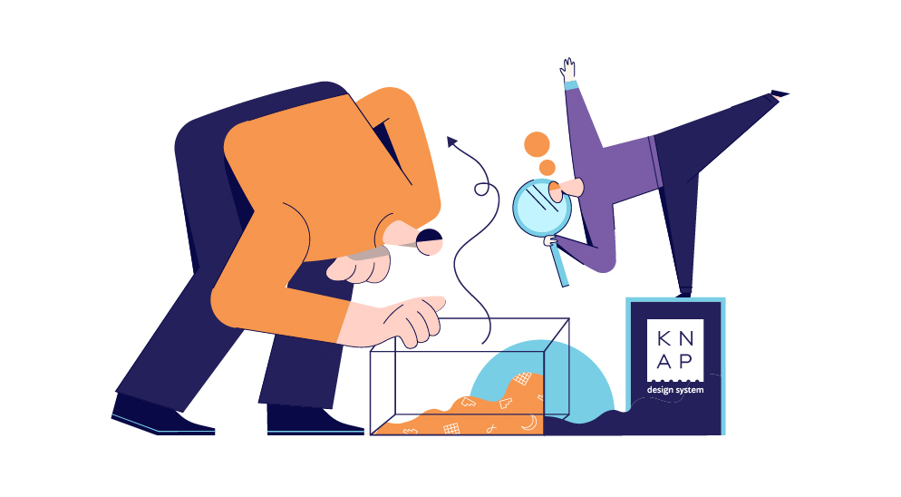 Ilustration that represents Knap Design System and all creative ideas that are hidden in its core.